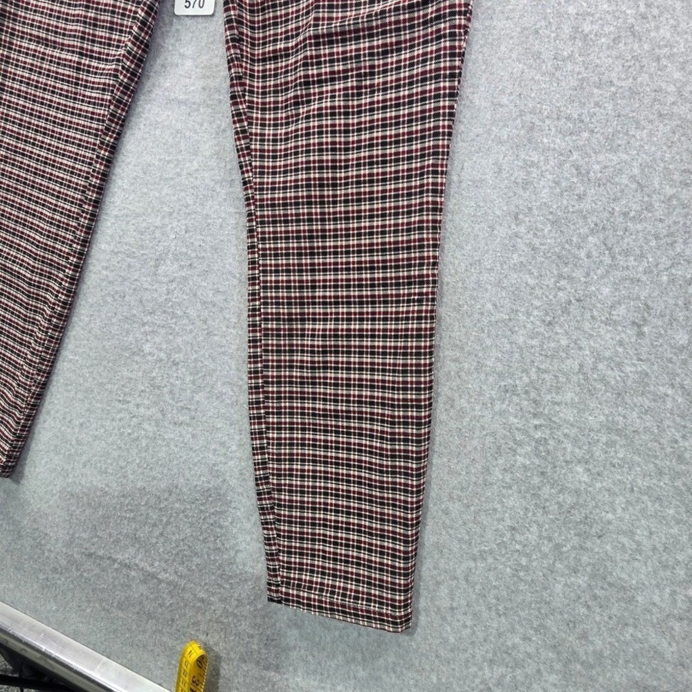 Tommy Hilfiger Womens Plaid Slim Ankle Pants Navy Red Cream Size 8 - Picture 2 of 12